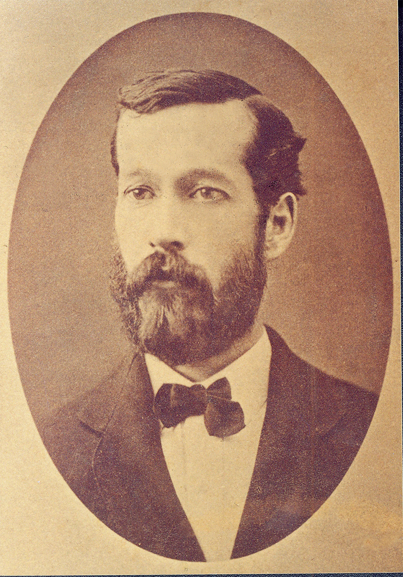 19th century sepia headshot of Joseph Haywood.
