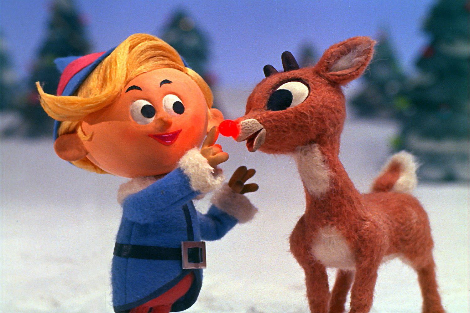 Hermey and Rudolph in a scene from the movie "Rudolph the Red-Nosed Reindeer."