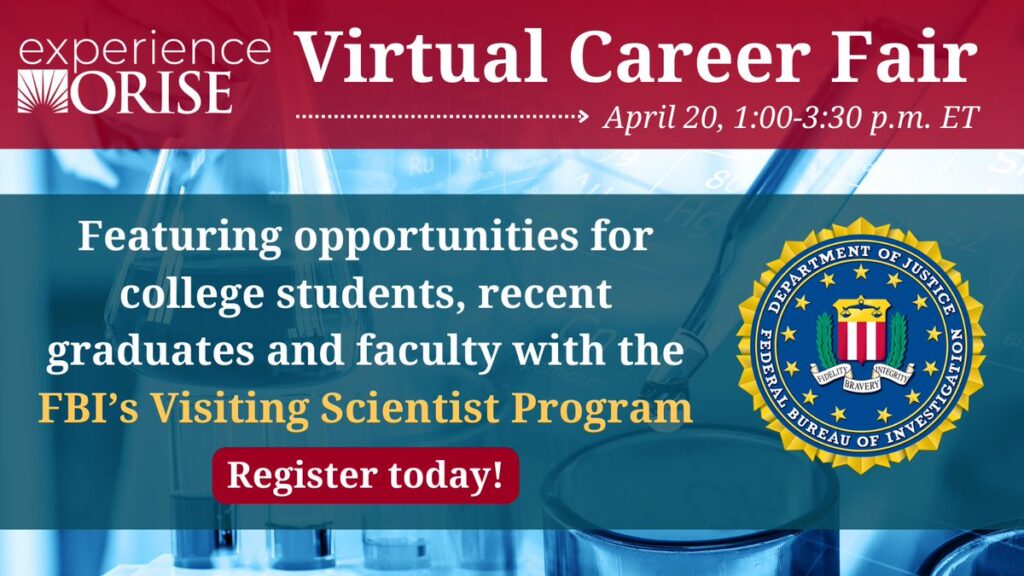 ORISE virtual career fair to feature research opportunities at the FBI