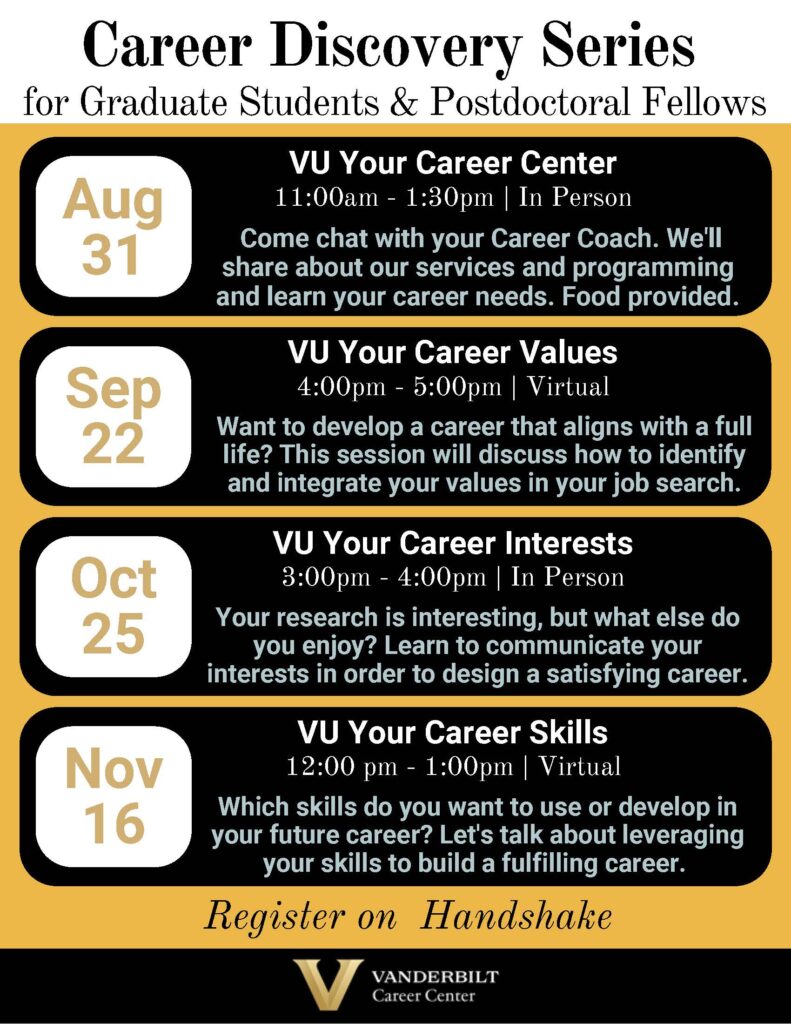 Vanderbilt Career Center Career Discovery Series BRET Career