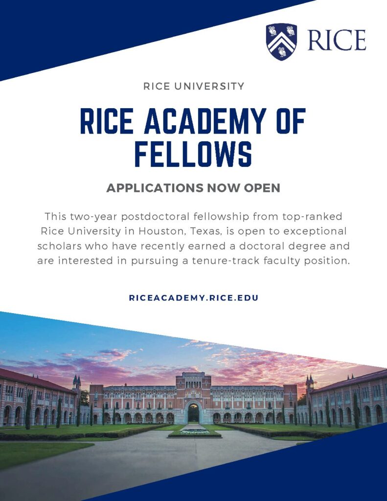 Rice University Postdoctoral Fellowships | BRET Career Development ...