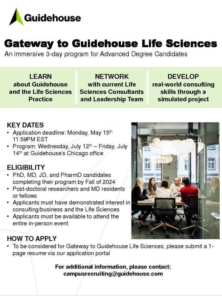 Summer to Explore Life Sciences Consulting with Guidehouse